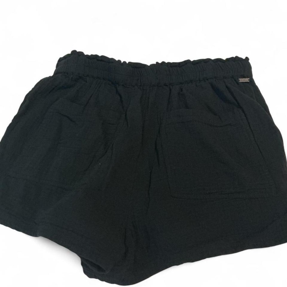 O'Neill Shorts Women Medium Black Excellent Cotton Gauze Elastic Paperbag Waist
